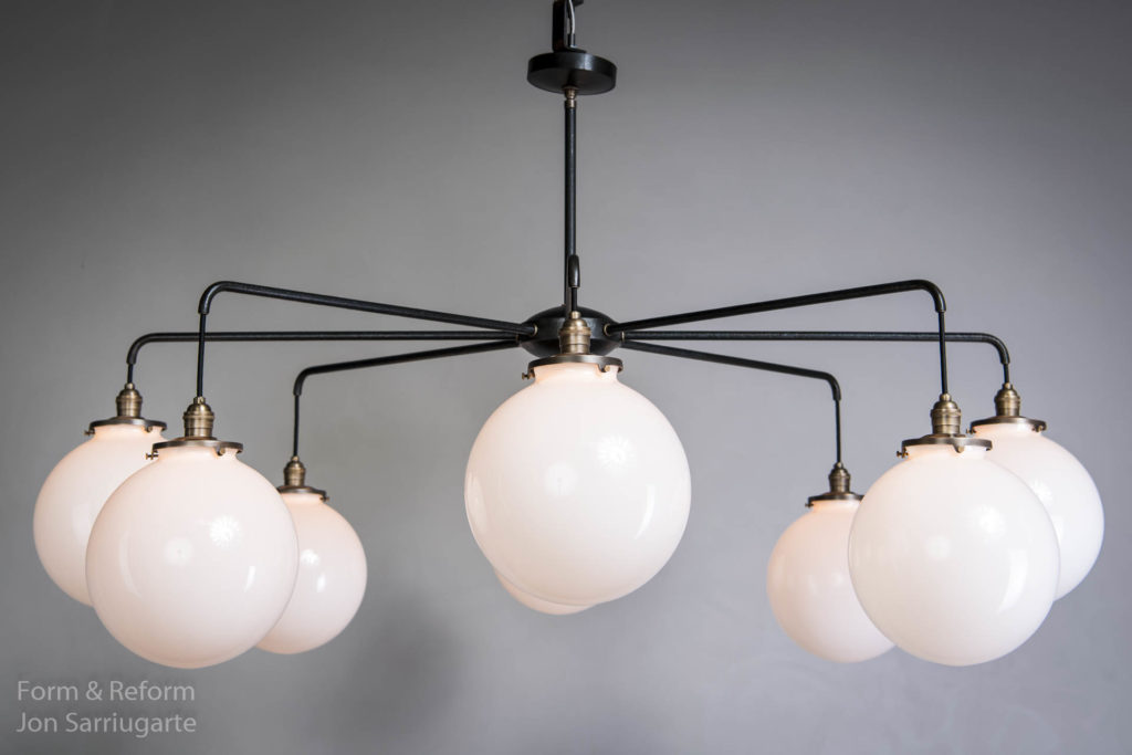 Jona Chandelier with Milk Glass