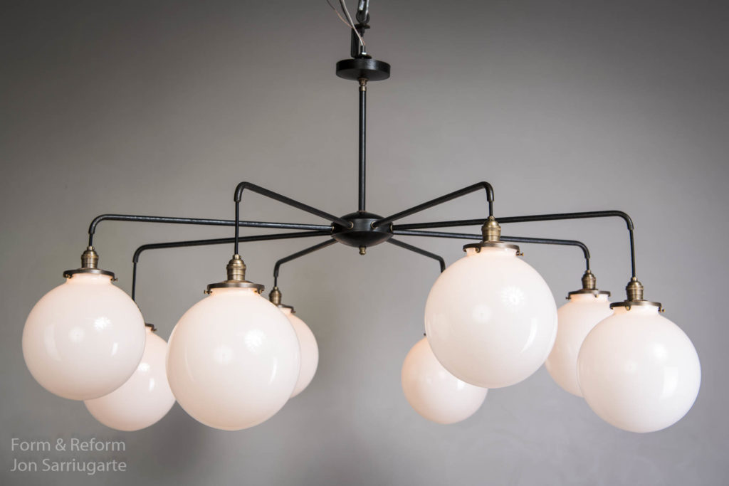 Jona Chandelier with Milk Glass