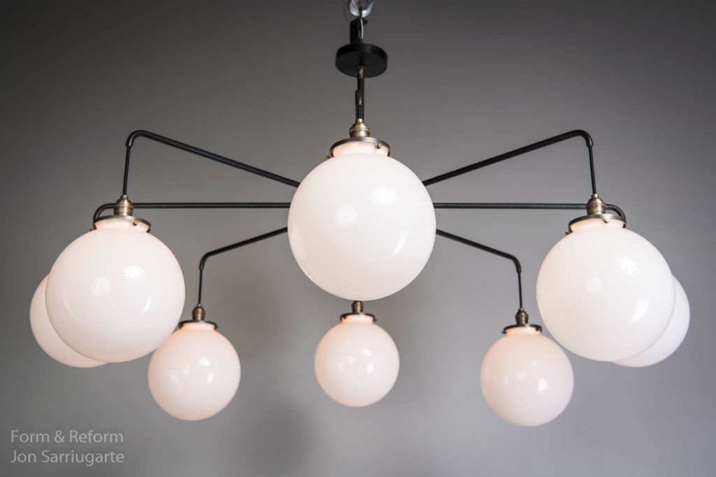 Jona Chandelier with Milk Glass