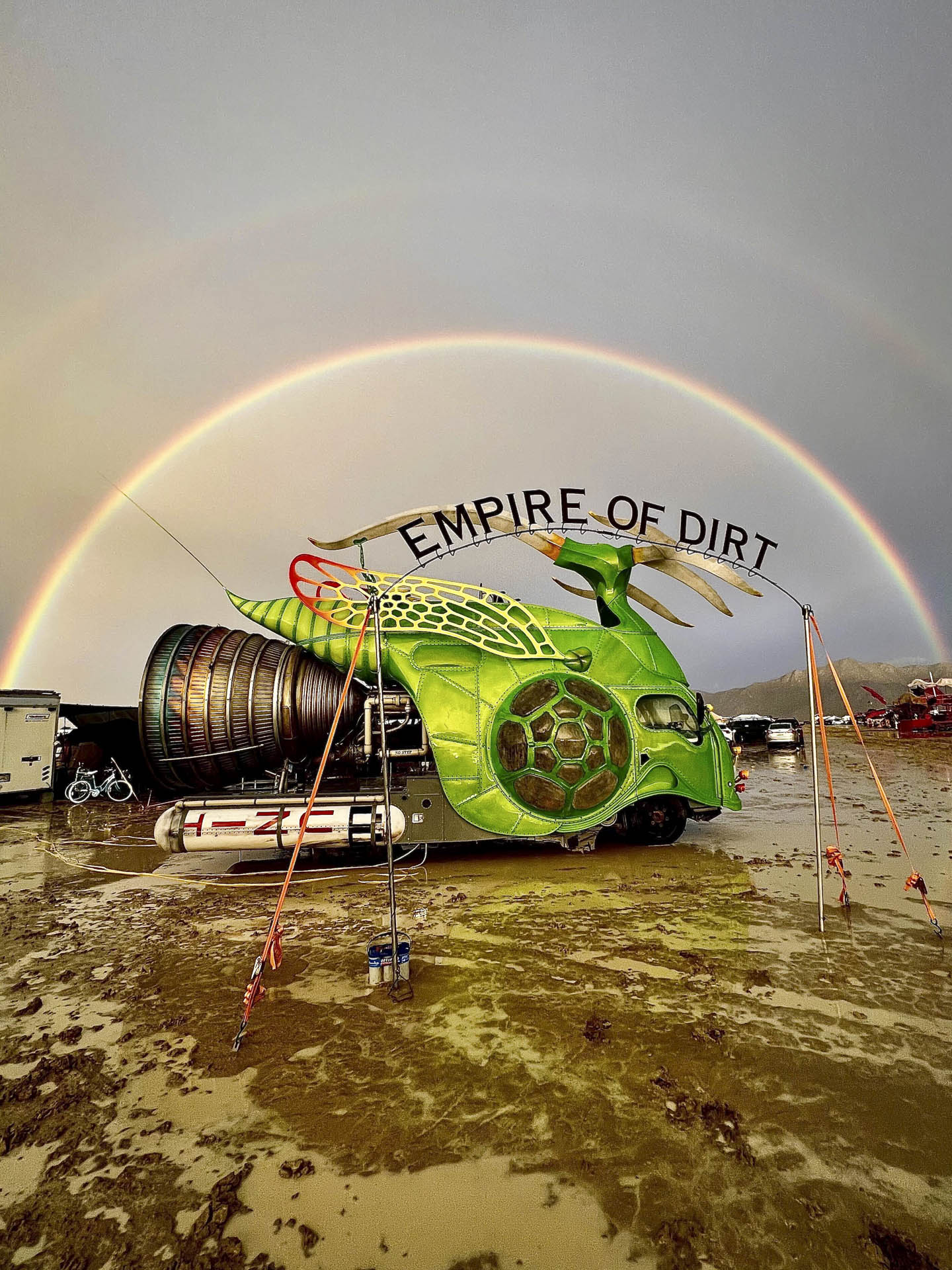 Zolie Mae inspecting the nozzle of the F-1